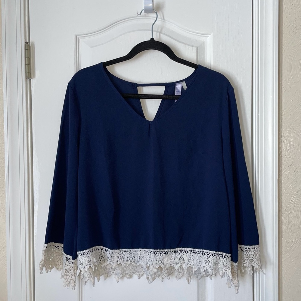 Francesca’s Collection Navy Blue Blouse
